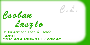 csoban laszlo business card